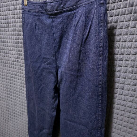 VTG Bespoke Feraud Wool Pants 29x29 Navy Blue High Rise Dressy Korshak W Germany - Picture 11 of 15